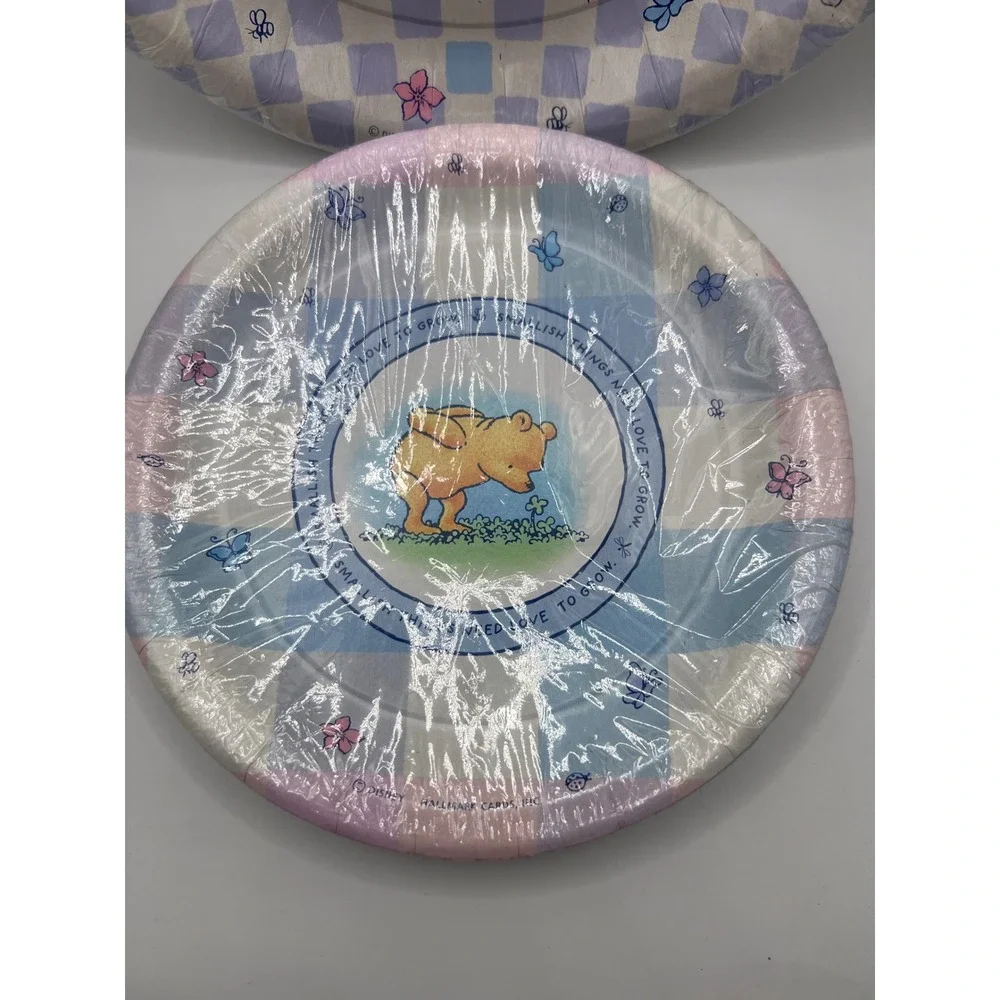Vintage Hallmark Classic Winnie The Pooh‎ Garden Shower Party Plates SEALED
